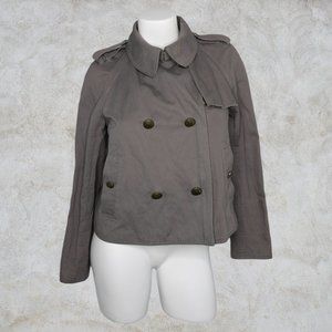 Juicy Couture Gray Military Style Jacket Size Medium Peacoat / Short Coat